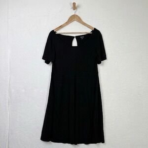 Torrid Womens Plus Size 2 Black Ribbed Knit Fit & Flare Sweater Dress 12165422